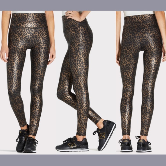 NWT Spanx [ XS ] Leopard Print Faux Leather Leggings - Picture 4 of 12